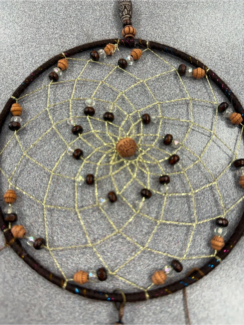 NWOT Bohemian Brown Feather Dreamcatcher Wall Hanging
